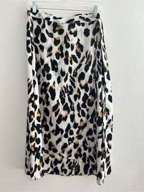 Newchoice Leopard Print Midi Wrap Skirt